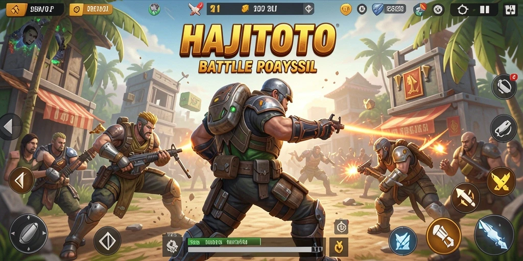 Tangkapan layar gameplay HAJITOTO yang menegangkan dalam pertempuran Battle Royale.