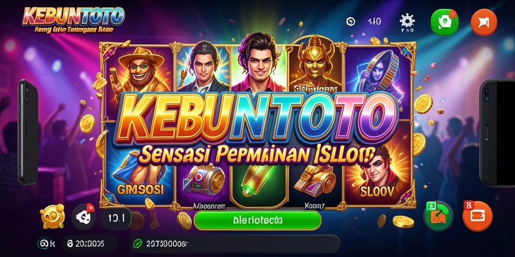 Tampilan gameplay KEBUNTOTO dengan simbol-simbol dan fitur menarik.