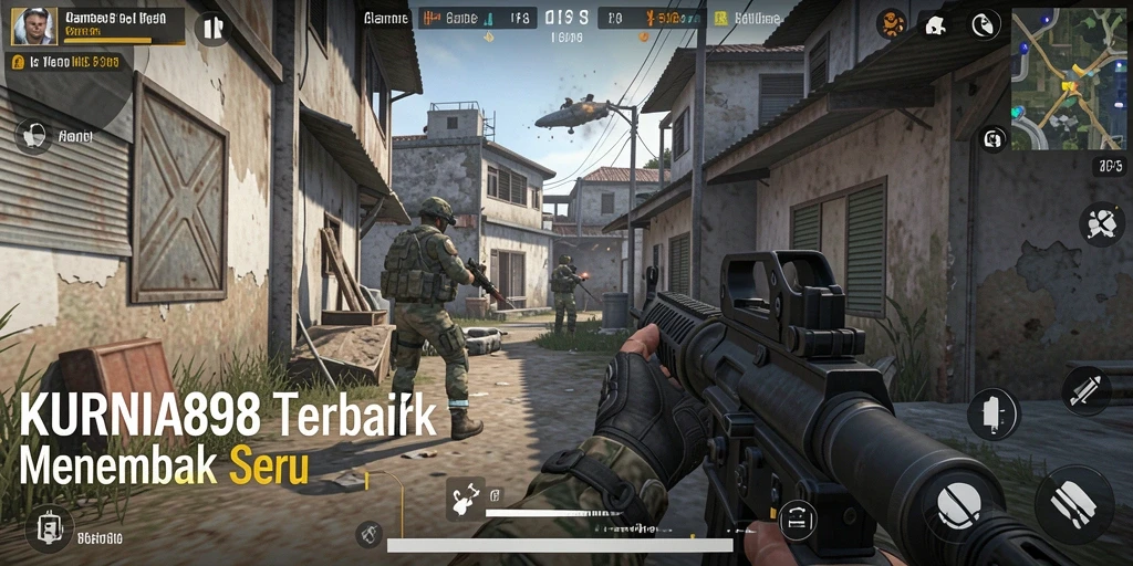 Tangkapan layar menampilkan aksi seru dalam game FPS KURNIA898.
