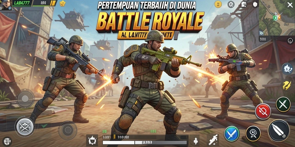 Tampilan gameplay LABA777 yang mendebarkan dalam pertempuran Battle Royale.