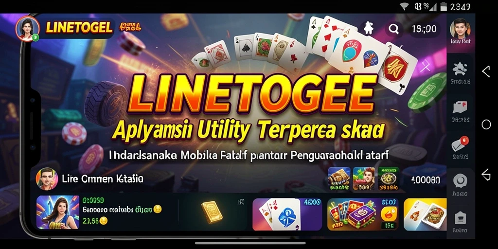 Tampilan antarmuka LINETOGEL yang sederhana dan fungsional.