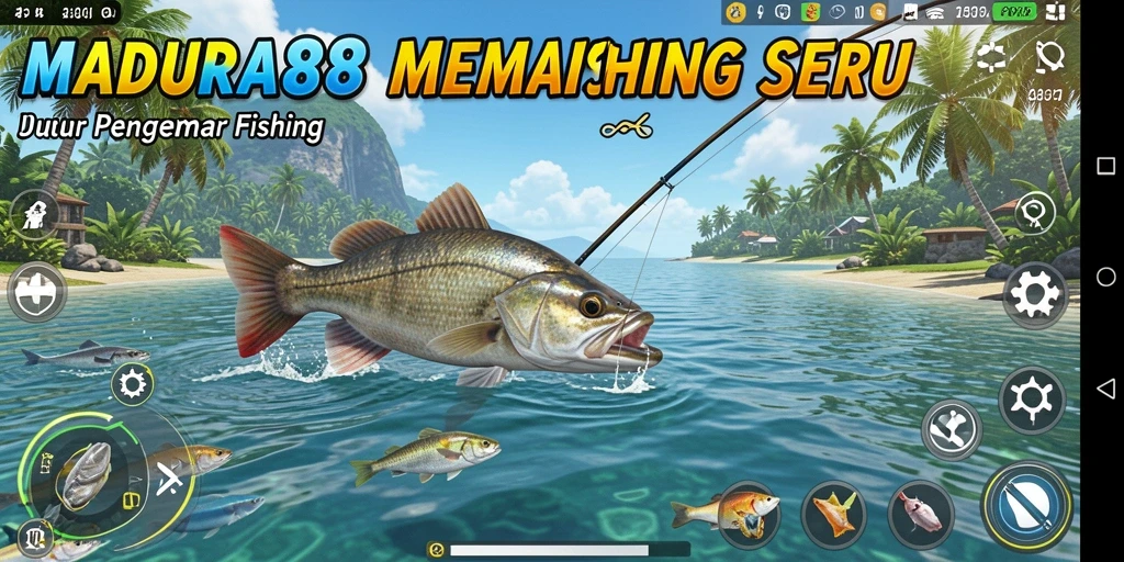 Gameplay MADURA88 menunjukkan keseruan memancing yang menawan.