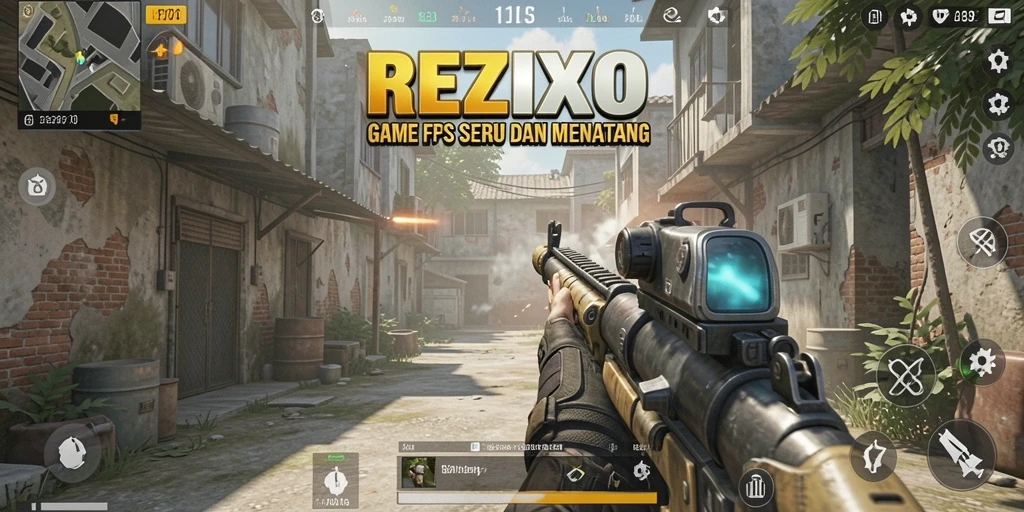 Tampilan aksi seru dalam gameplay REZIXO yang memukau.