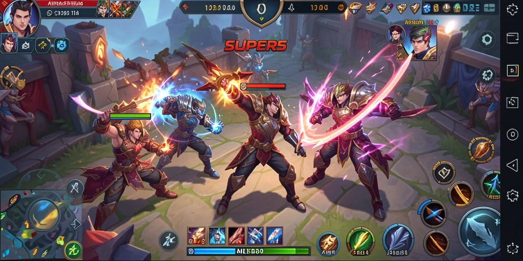 Tangkapan layar gameplay SUPER5 yang menegangkan.